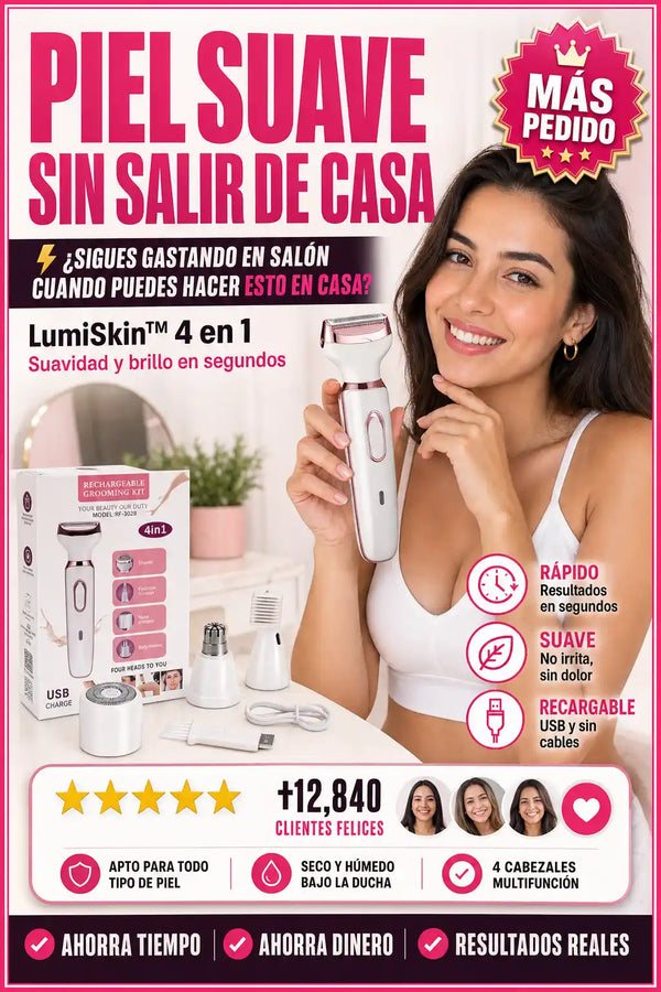✨ LumiSkin™ 4 en 1 | Suavidad y brillo en segundos
