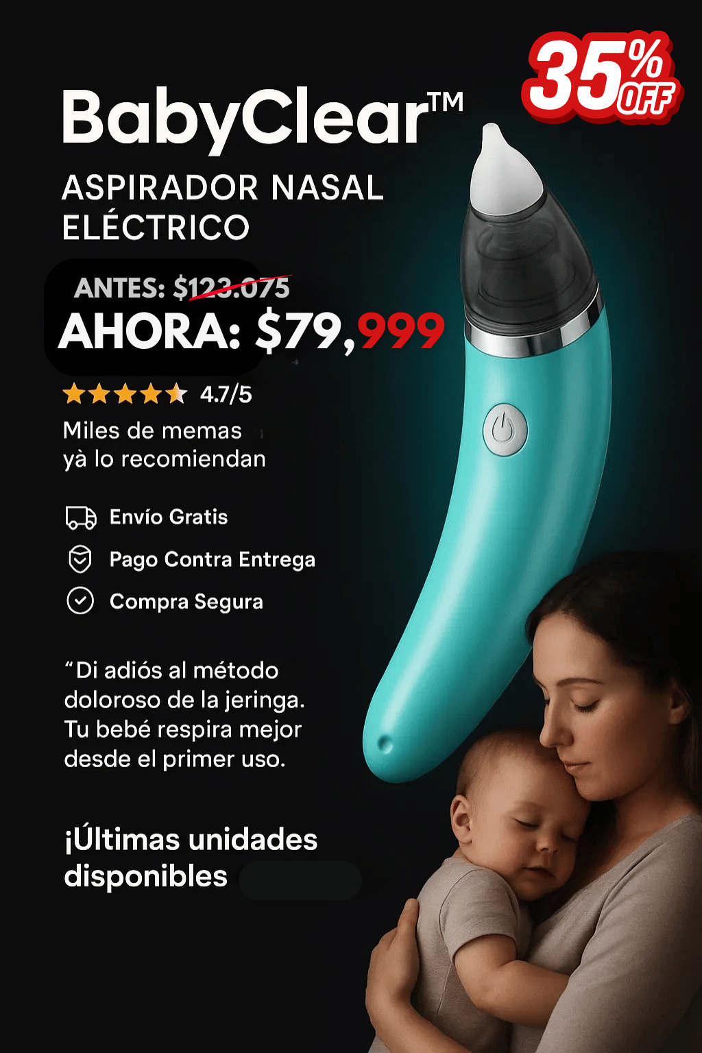 👶🏻 BabyClear™ I Aspirador Nasal Eléctrico para Bebés - Colombia 🇨🇴