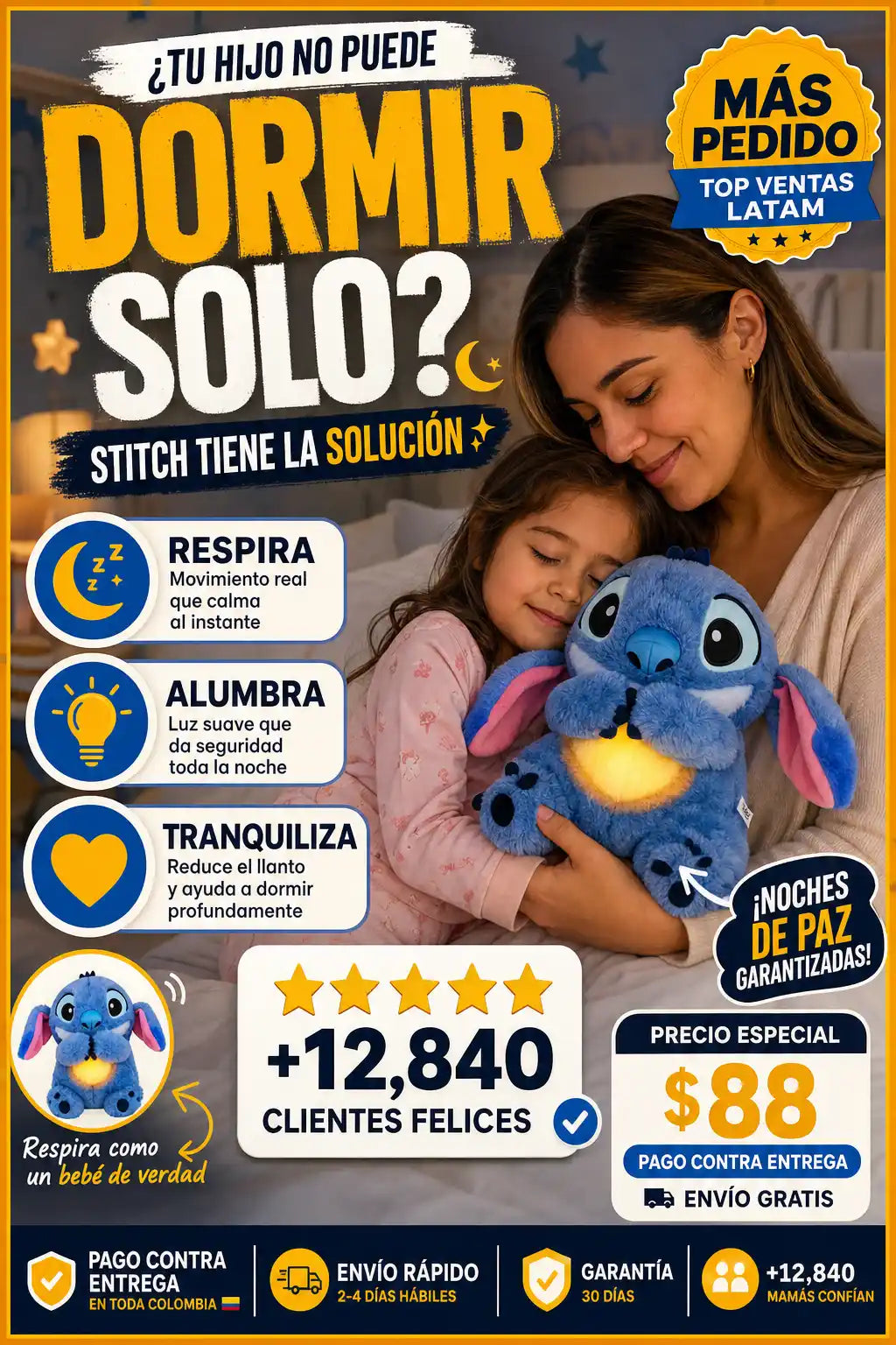 🔴 Stich Respira Original™: Tranquilidad y Relajación al dormir