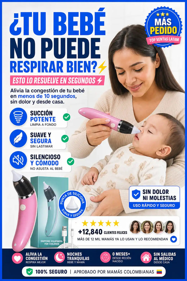 👶🏻 BabyClear™ I Aspirador Nasal Eléctrico para Bebés