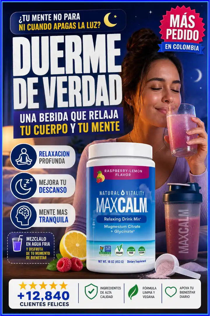 MaxCalm® Magnesium Citrate + Glycinate Raspberry-Lemon 453g