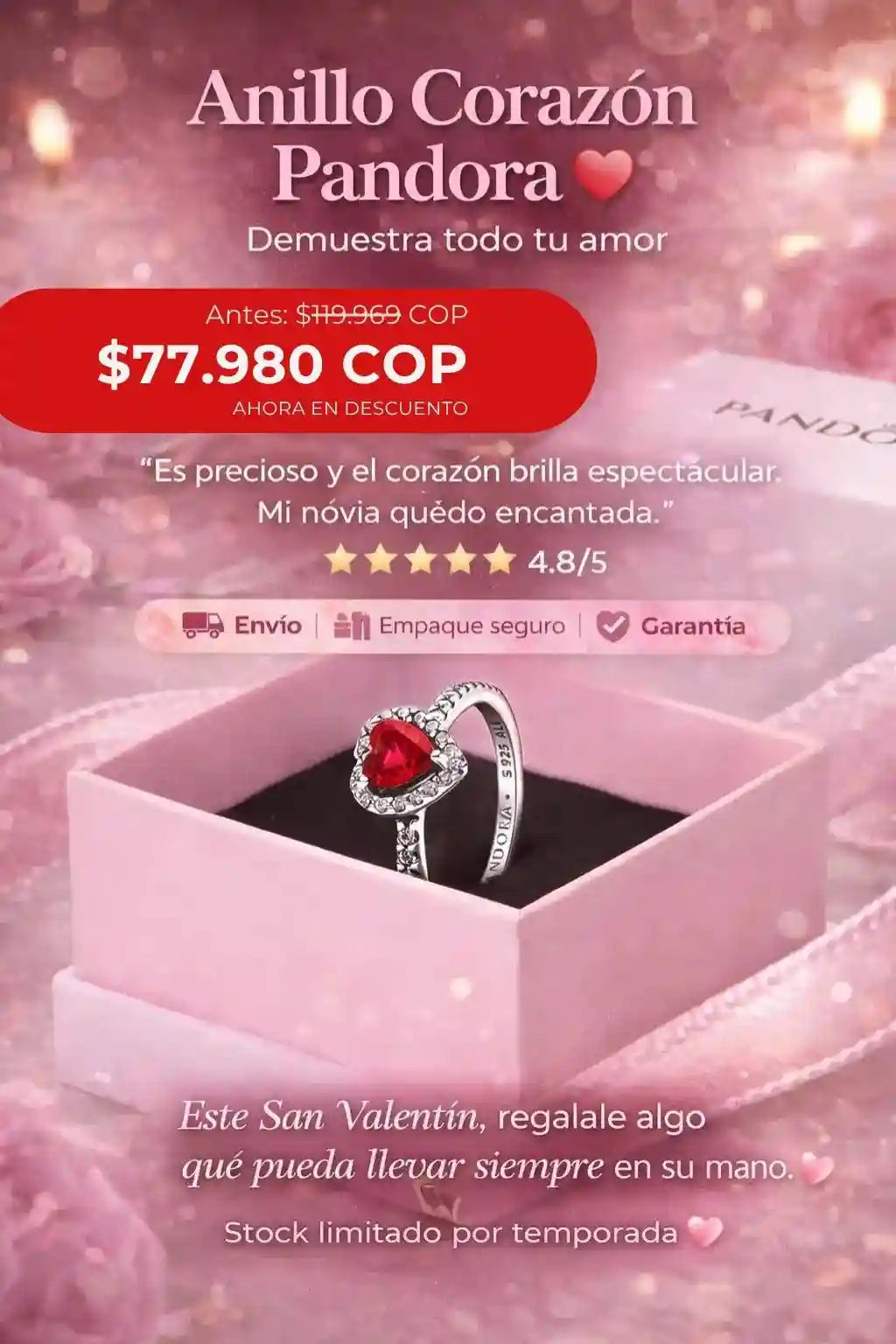 💖 Anillo corazón I Top #1 en ventas 2026