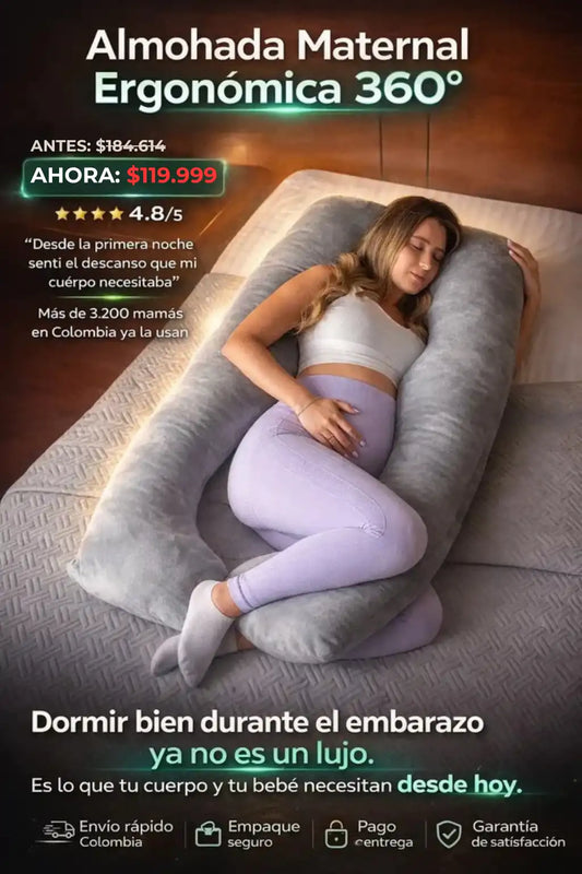 🌸 Momcozy® Almohada De Embarazo S Premium