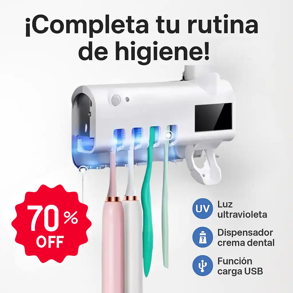 Dispensador Crema Dental + Soporte Esterilizador