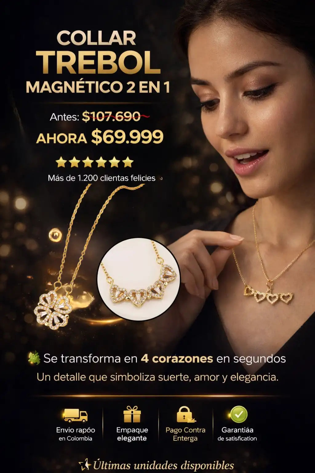 ✨ Collar Trébol Premium Transformable