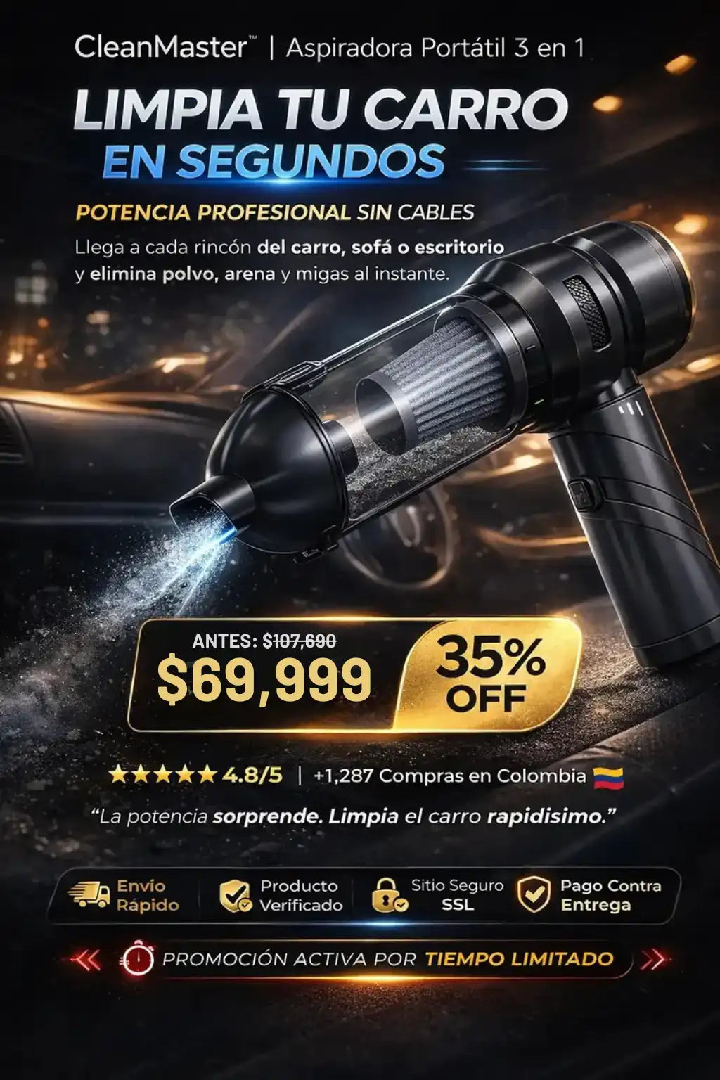 Aspiradora CleanMaster®I 🔴 Limpieza Instantánea