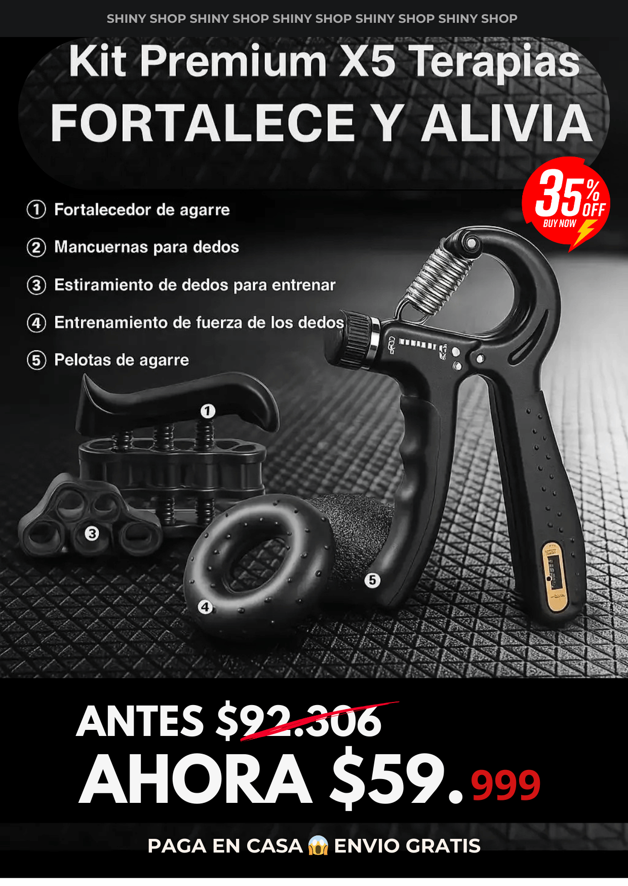 ⚫️ AnteGrip™ | Kit Premium x5 Ejercitadores + Rutina para antebrazos y Rutina Facial lookmaxing 💀 - Colombia 🇨🇴