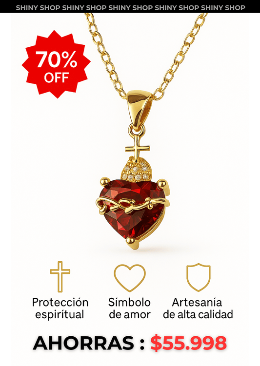 👑 Collar Sagrado Corazon Rojo - Shiny Shop
